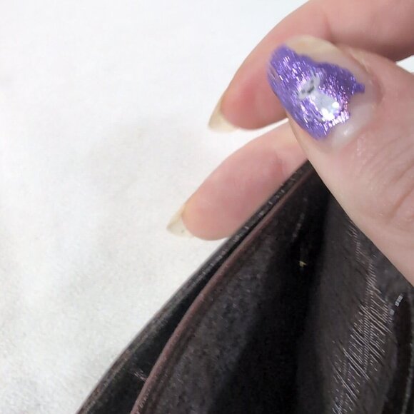 Vintage Genuine Eel Skin Wallet Made in Korea Dark Red Burgundy Bifold Leather - Picture 6 of 10